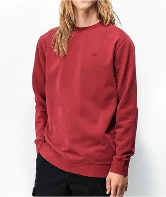Vans Color Multiplier Overdyed Red Crew Neck Sweatshirt