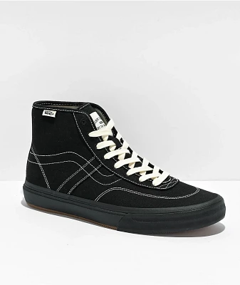 Vans Crockett High Black Canvas Skate Shoes