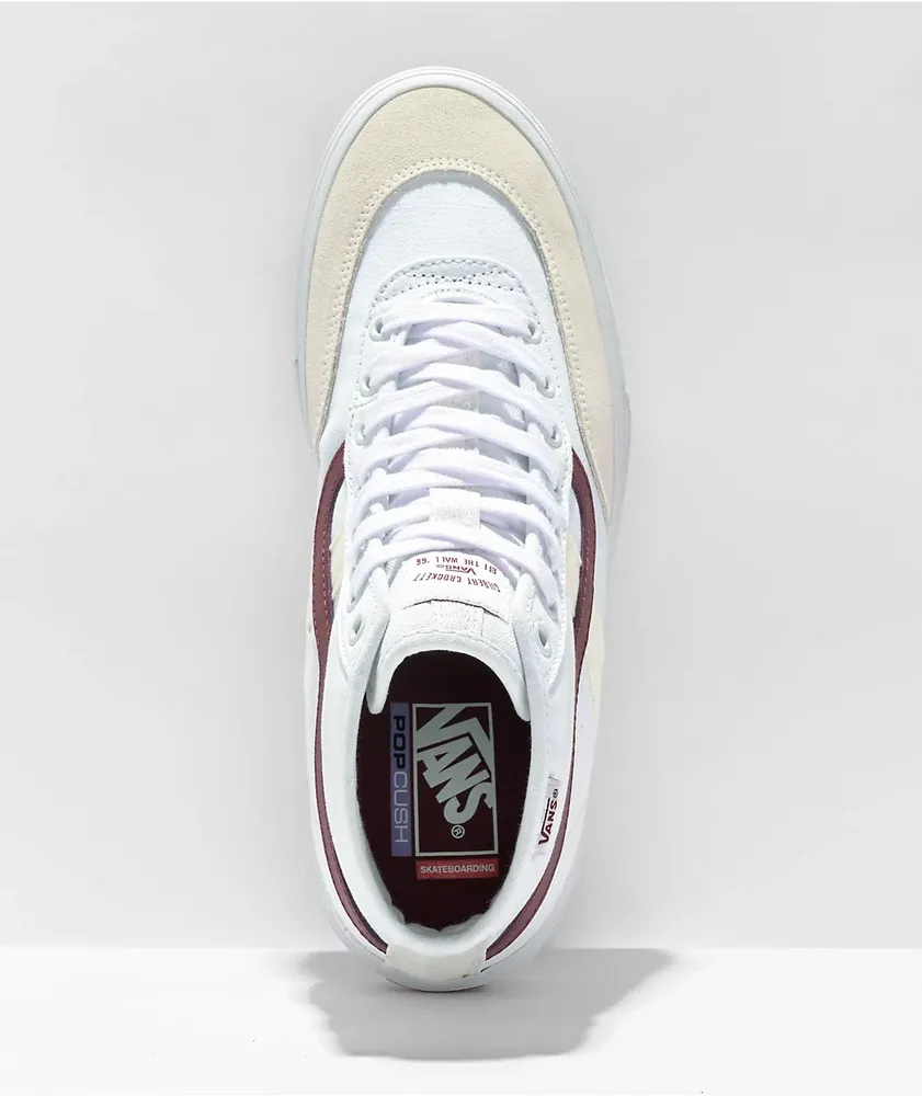 Vans Crockett High White & Red Skate Shoes
