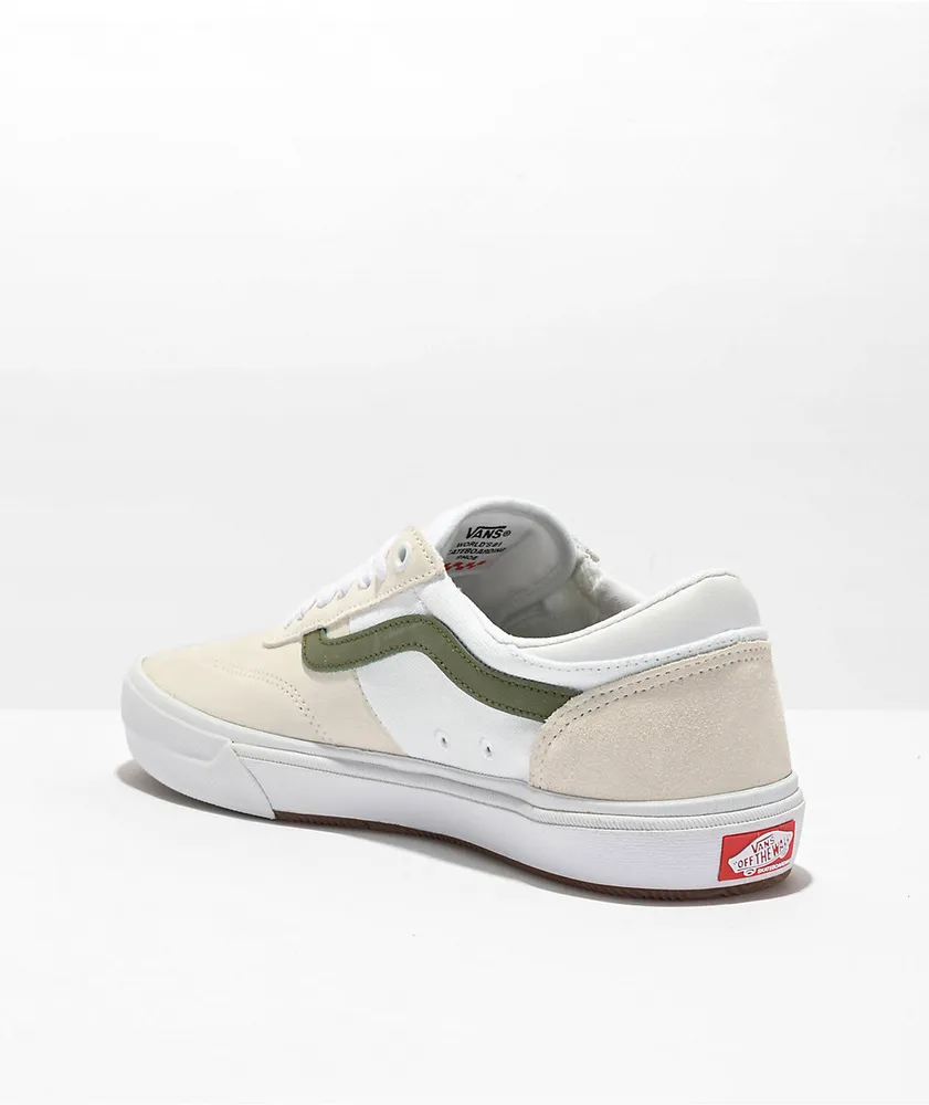 Vans Crockett True White & Green Skate Shoes