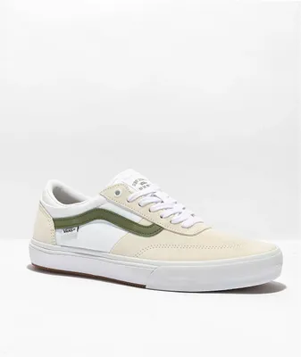 Vans Crockett True White & Green Skate Shoes