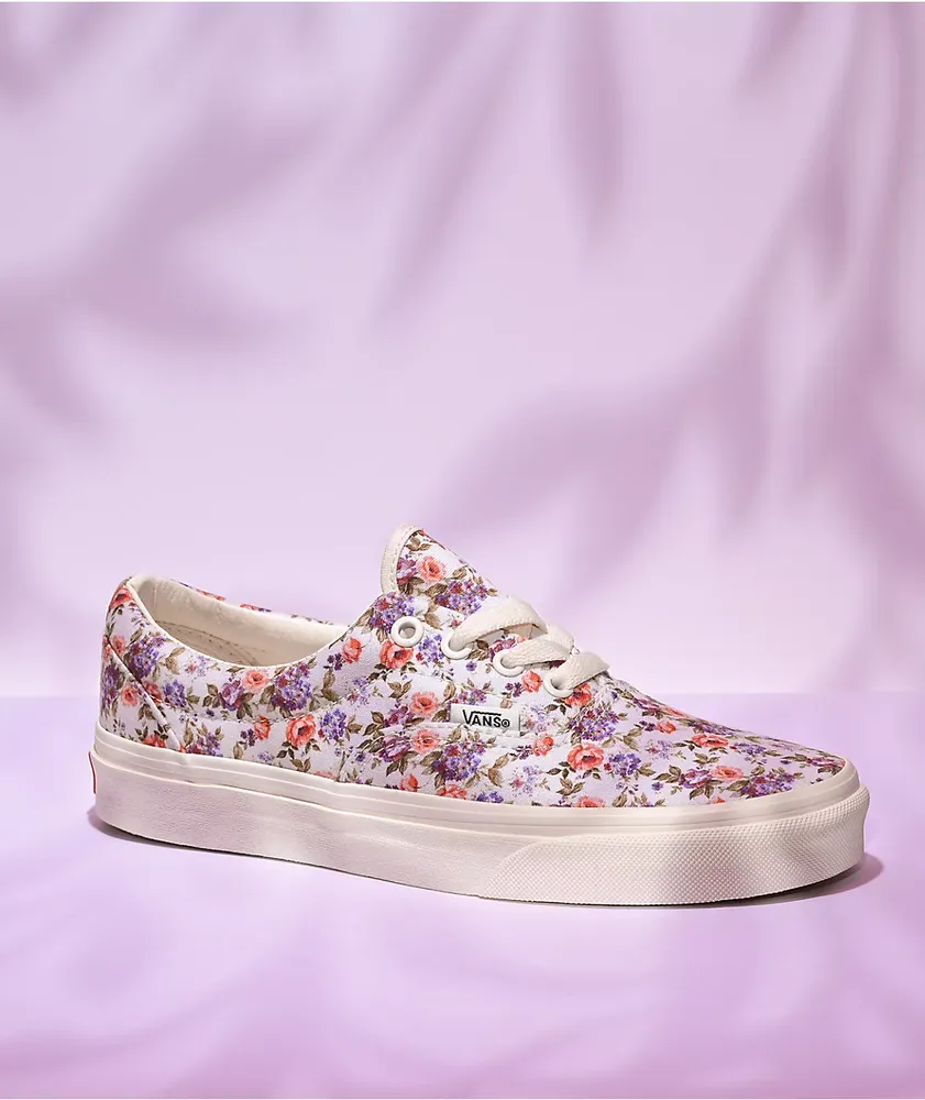 Vans Era Vintage Floral White Skate Shoes