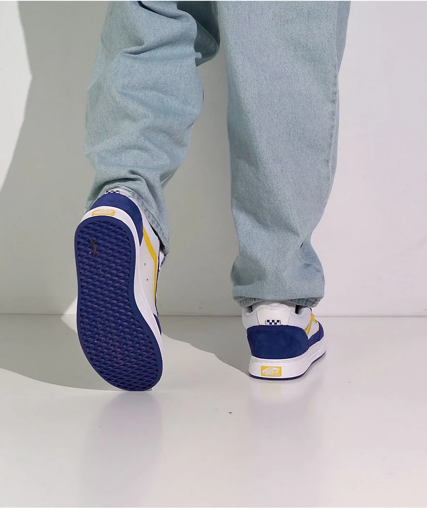 Vans Estazzo White, Blue & Yellow Skate Shoes