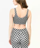 Vans Flying V Black & White Checkered Sports Bra