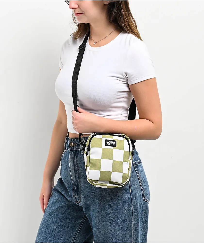 Vans Go Getter Green Checker Crossbody Bag