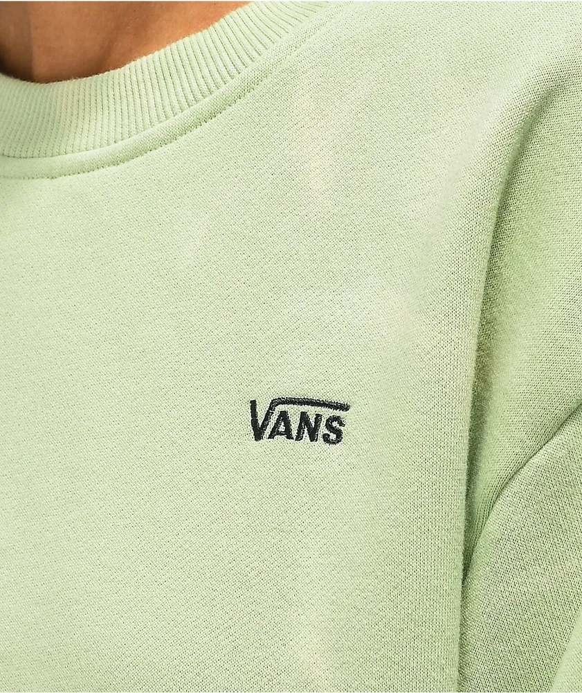 Vans Green Water Wash Crop Crewneck Sweatshirt
