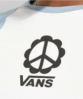 Vans Grow Peace Blue Raglan Long Sleeve Crop T-Shirt