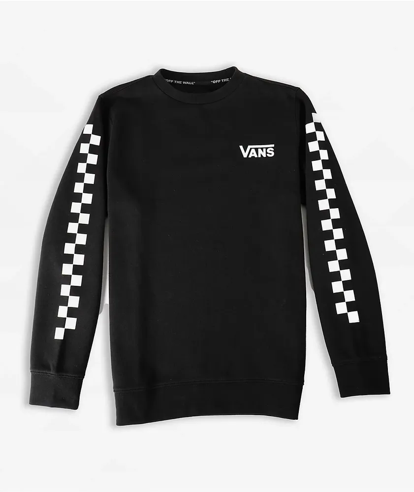 Vans Kids Exposition Check Black Crewneck Sweatshirt