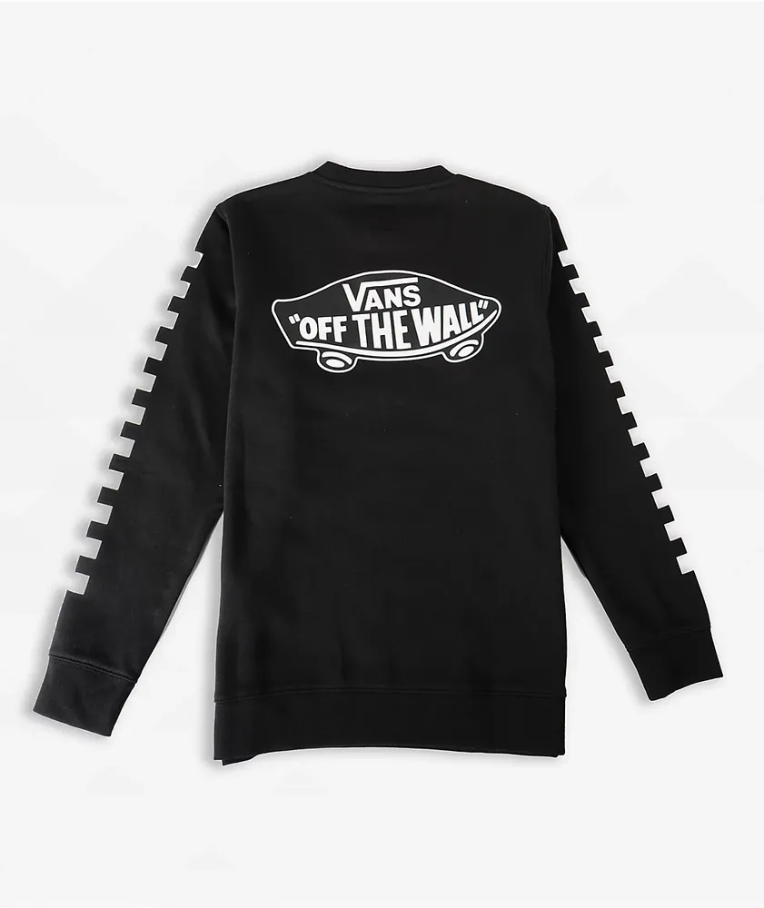 Vans Kids Exposition Check Black Crewneck Sweatshirt