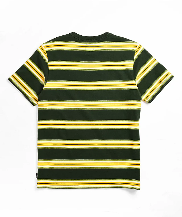 green shirt with yellow stripe