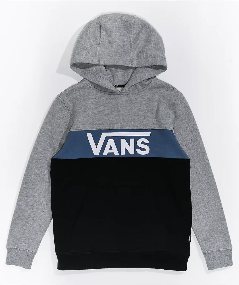 Vans Kids Mirage Colorblock Black & Grey Hoodie