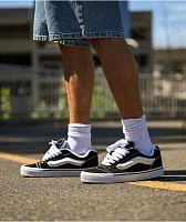 Vans Knu Skool Black & White Skate Shoes