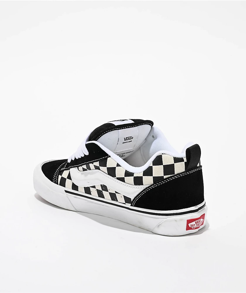 Vans Knu Skool Checkerboard Black & White Skate Shoes