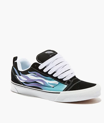 Vans Knu Skool Flame Black & Blue Skate Shoes