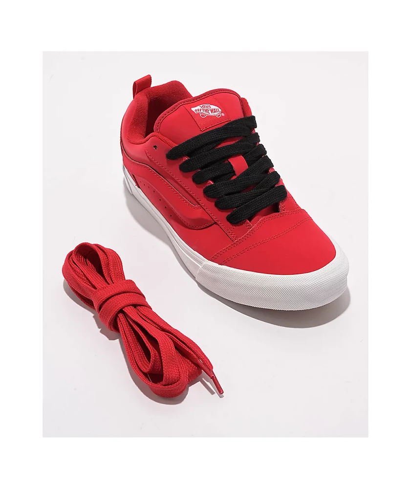 Vans Knu Skool Red & Black Skate Shoes