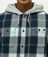 Vans Lopes Blue Hooded Flannel Shirt