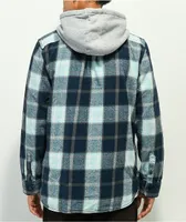 Vans Lopes Blue Hooded Flannel Shirt