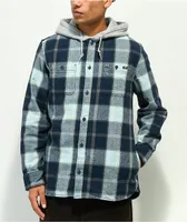 Vans Lopes Blue Hooded Flannel Shirt