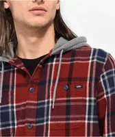 Vans Lopes Syrah & Blue Hooded Flannel Shirt