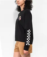 Vans Love Is Kind Black Crop Twofer Long Sleeve T-Shirt