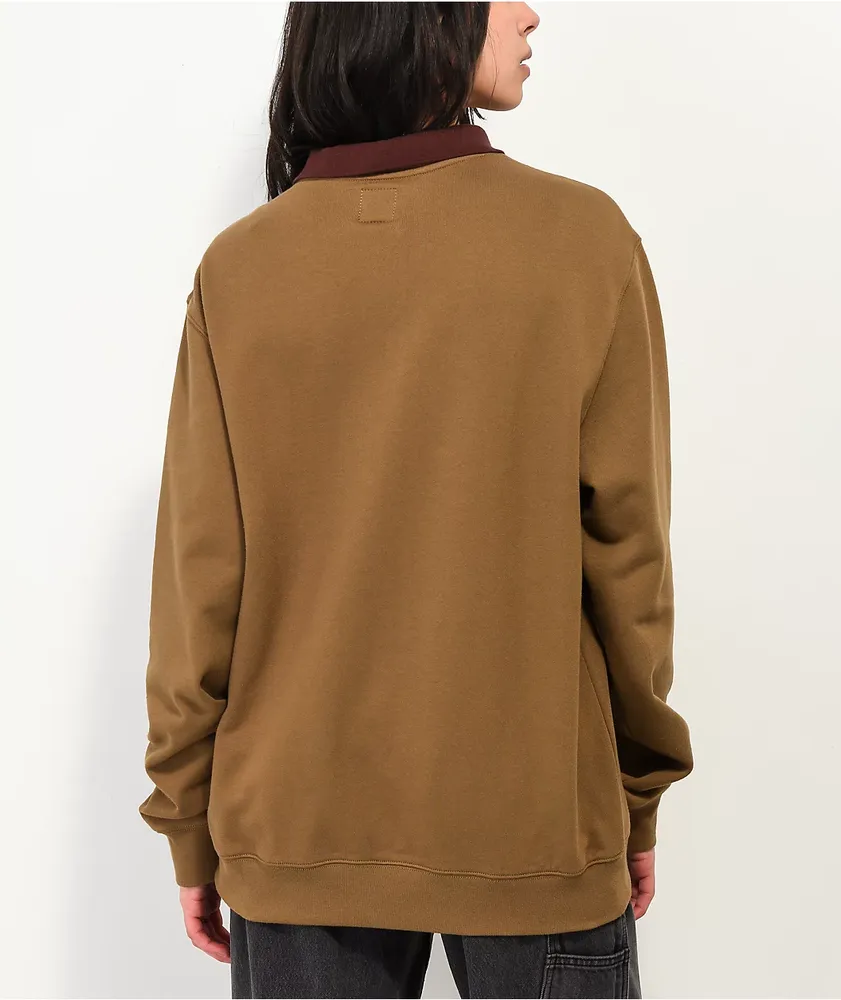 Vans Lowered Collar Kangaroo Brown Crewneck Sweatshirt