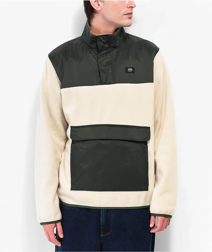 Vans Mammoth Fleece Cream & Green Anorak Jacket