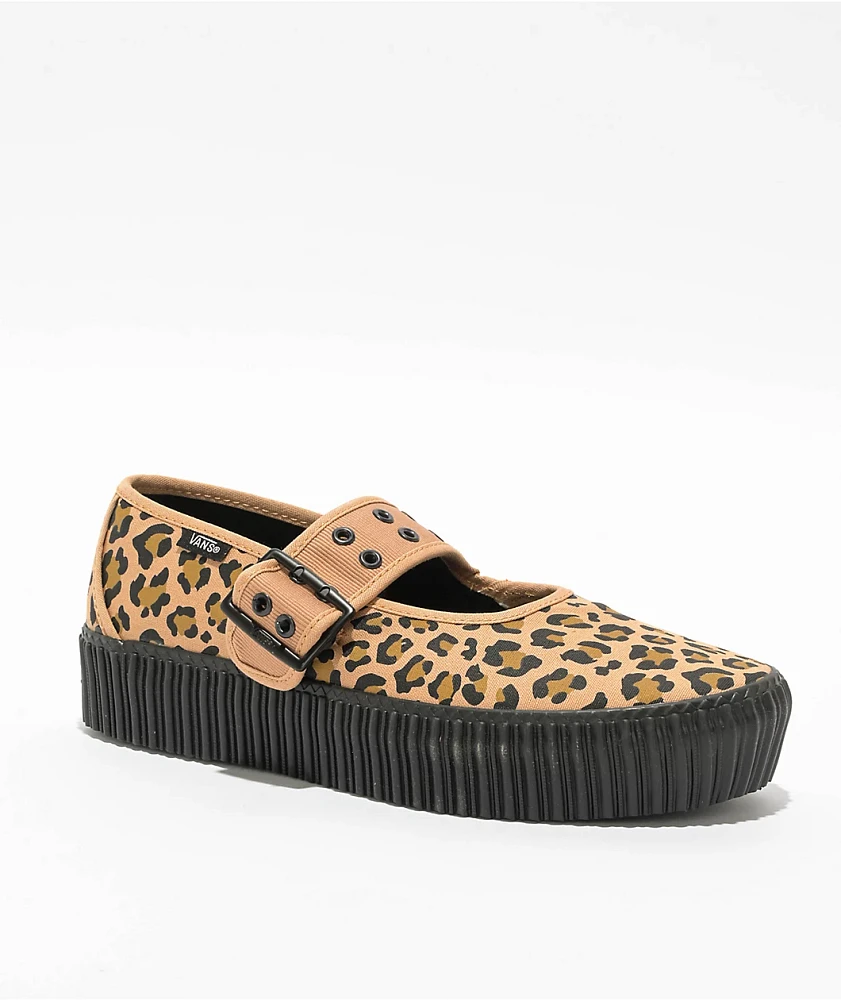 Vans Mary Jane Creeper Leopard Shoes