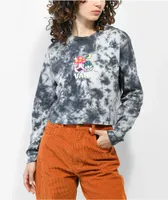 Vans Moon Caps Black Tie Dye Crop Long Sleeve T-Shirt