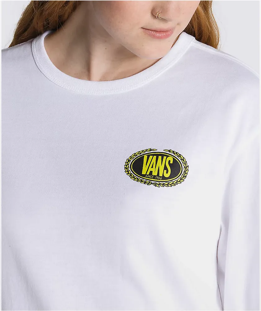 Vans Off The Wall Emblem White Long Sleeve T-Shirt