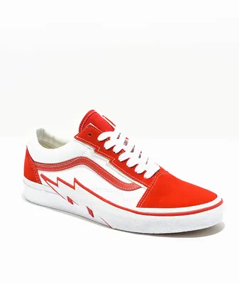 Vans Old School Bolt Red & White Skate Shoes