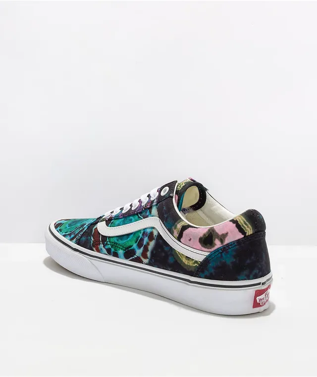 Vans Old Skool Black & Multi Tie Dye Skate Shoes