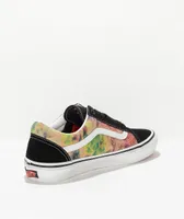 Vans Old Skool Black & Multi Tie Dye Terry Skate Shoes