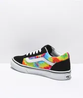 Vans Old Skool Black & Rainbow Tie Dye Skate Shoes