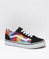 Vans Old Skool Black & Rainbow Tie Dye Skate Shoes