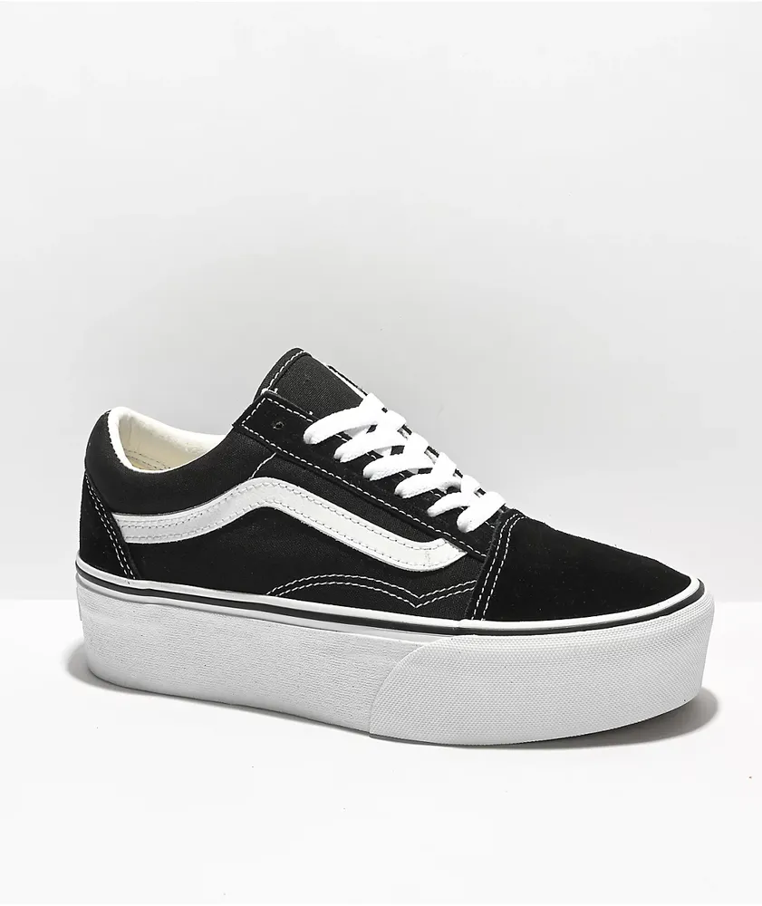 Vans Old Skool Black & White Platform Shoes