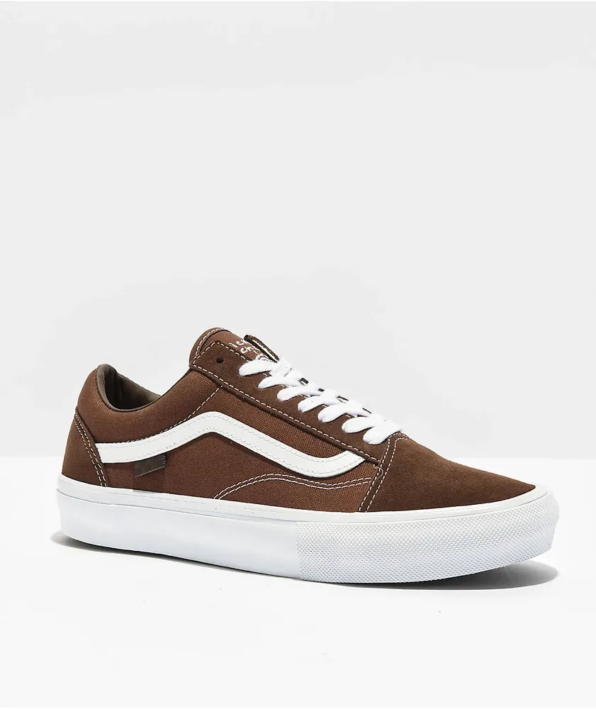 Vans Old Skool Brown & White Skate Shoes