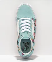 Vans Old Skool ComfyCush Floral Aquatic Blue Skate Shoes