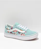 Vans Old Skool ComfyCush Floral Aquatic Blue Skate Shoes