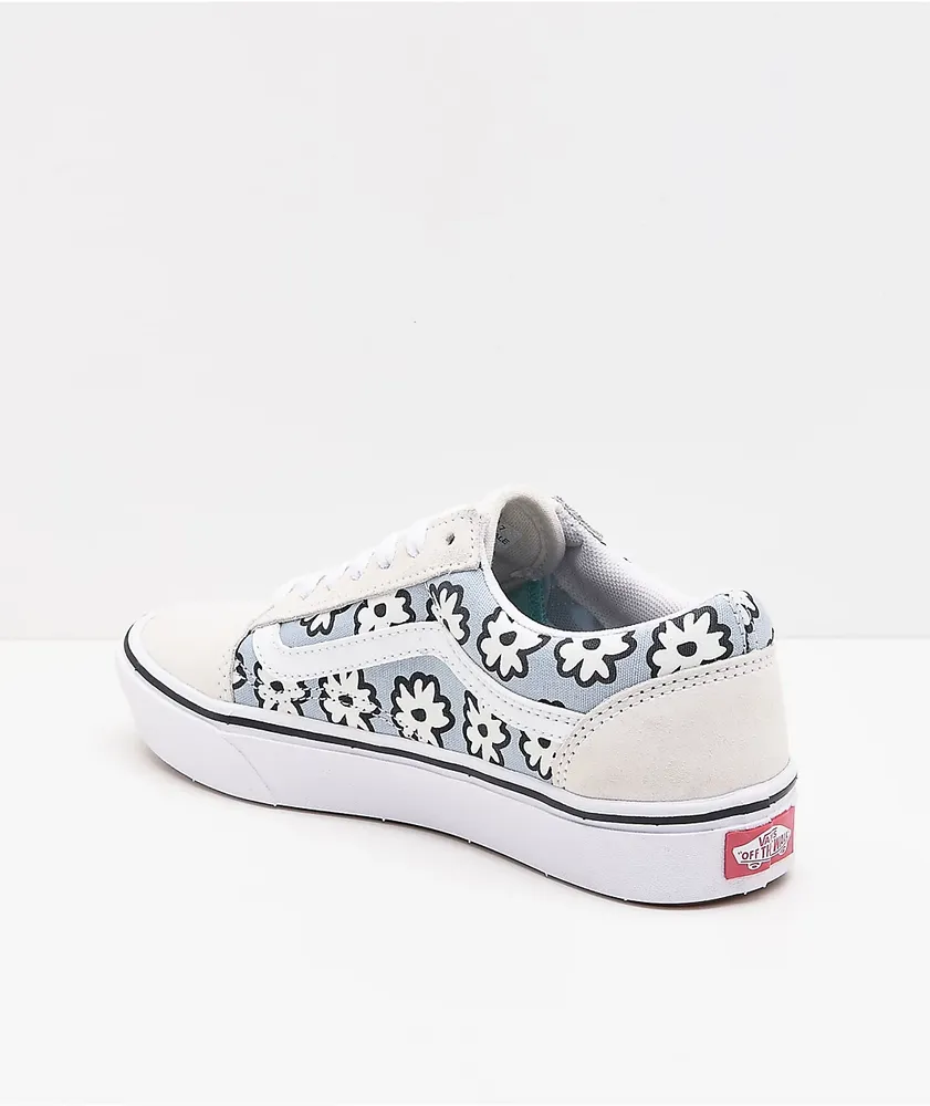 Vans Old Skool ComfyCush Mixed Cozy White & Light Blue Skate Shoes