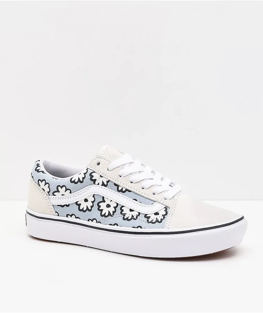 Vans Old Skool ComfyCush Mixed Cozy White & Light Blue Skate Shoes