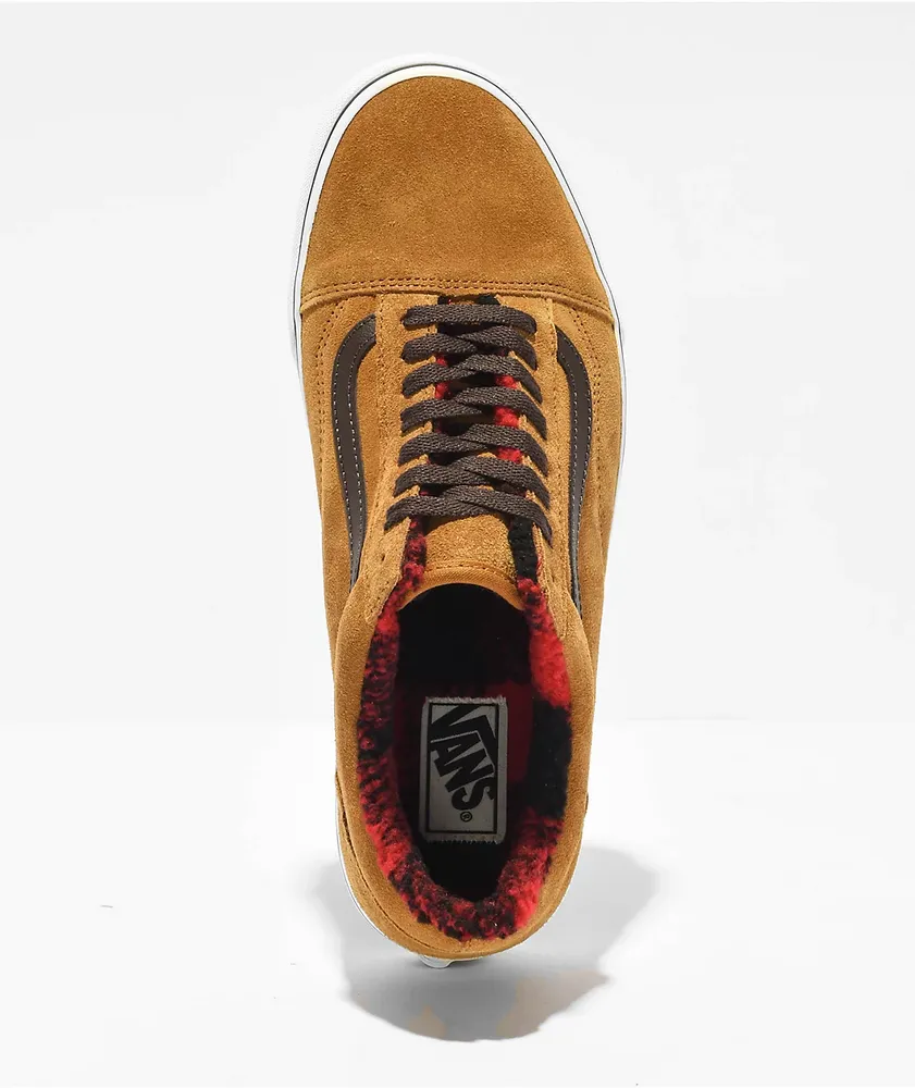 Vans Old Skool Cozy Hug Brown & Red Skate Shoes