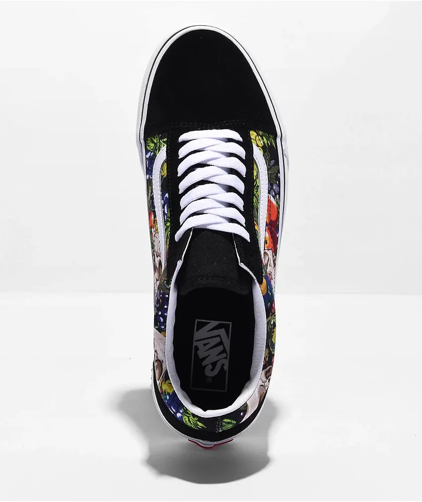 Vans Old Skool Fruit Skull Black & White Skate Shoes