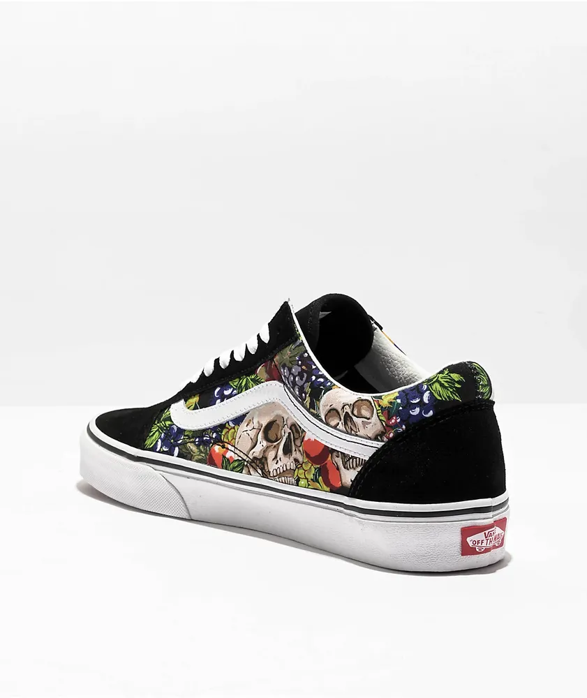 Vans Old Skool Fruit Skull Black & White Skate Shoes