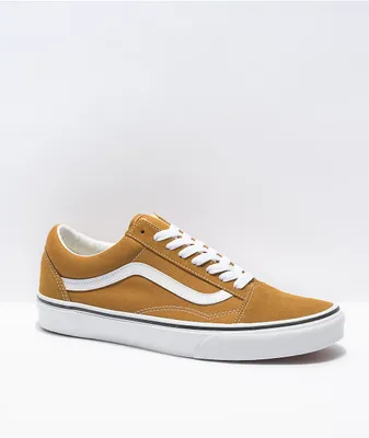 Vans Old Skool Golden Brown & White Skate Shoes