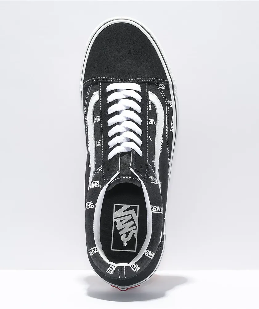 Vans Old Skool Logo Black & White Skate Shoes