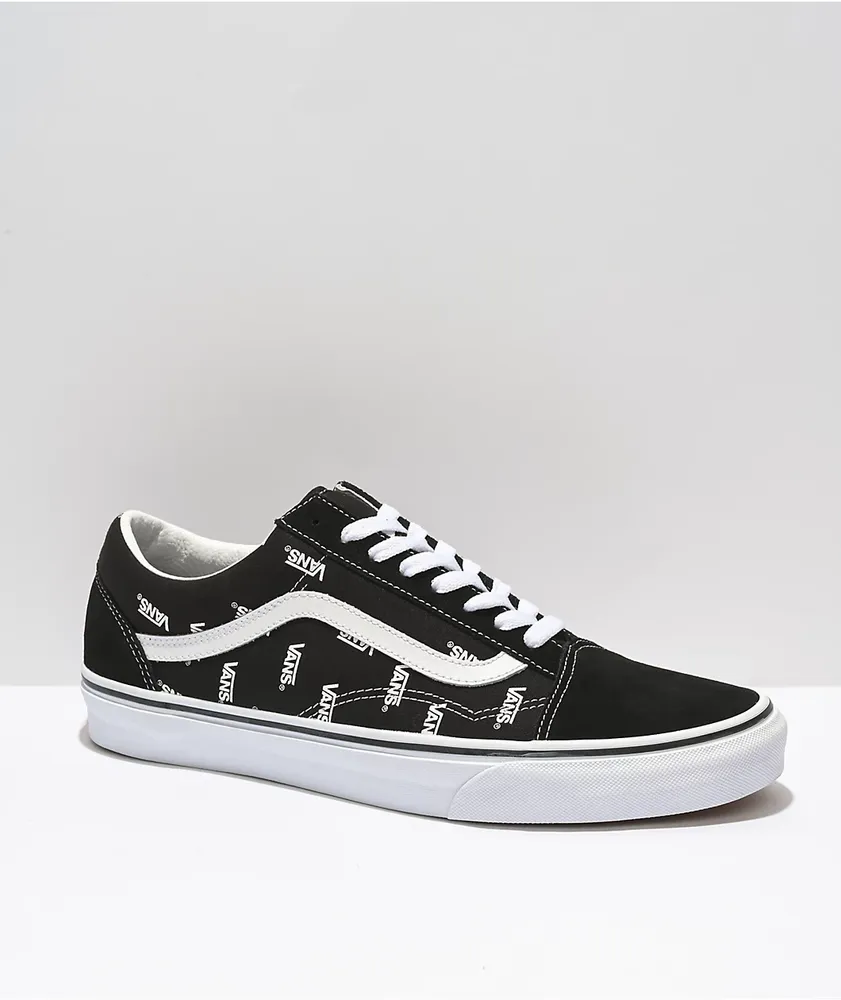 Vans Old Skool Logo Black & White Skate Shoes