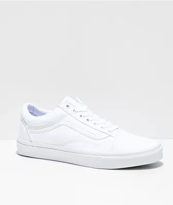Vans Old Skool Mono White Skate Shoes