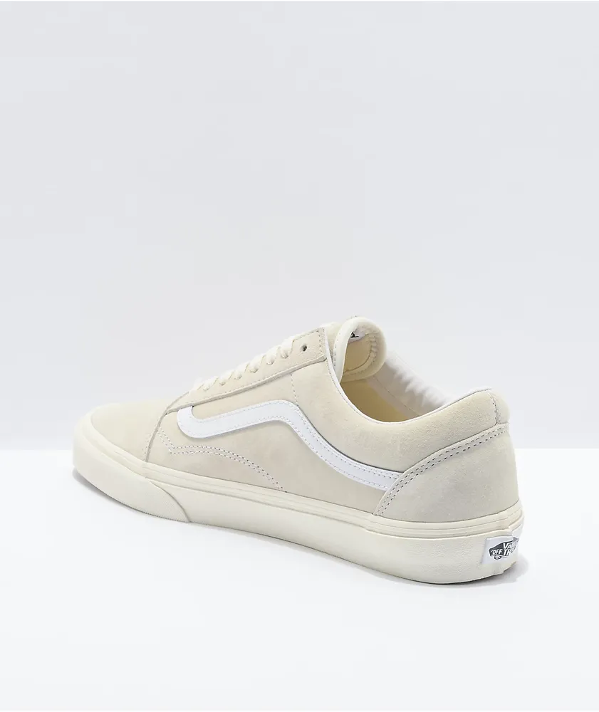 Vans Old Skool Pig Suede Marshmallow White Skate Shoes