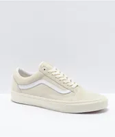 Vans Old Skool Pig Suede Marshmallow White Skate Shoes