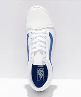 Vans Old Skool Pop Classic White & Blue Skate Shoes